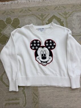Old Navy/ Disney Collab White Mickey Mouse Crewneck Sweater